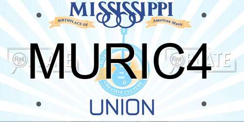 MURIC4 Mississippi License Plate