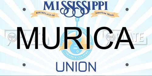 MURICA Mississippi License Plate