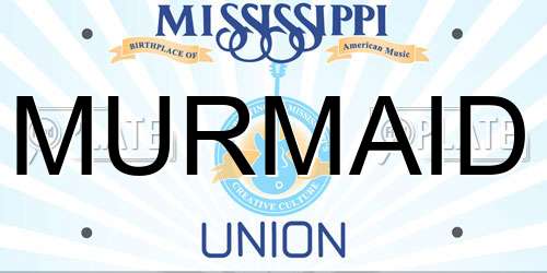 MURMAID Mississippi License Plate
