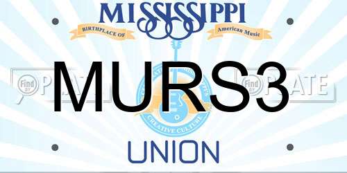 MURS3 Mississippi License Plate