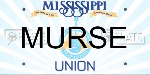 MURSE Mississippi License Plate