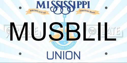 MUSBLIL Mississippi License Plate