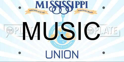 MUSIC Mississippi License Plate