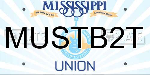 MUSTB2T Mississippi License Plate