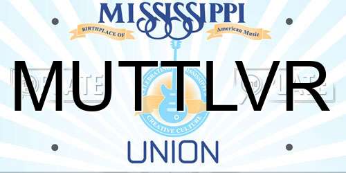 MUTTLVR Mississippi License Plate