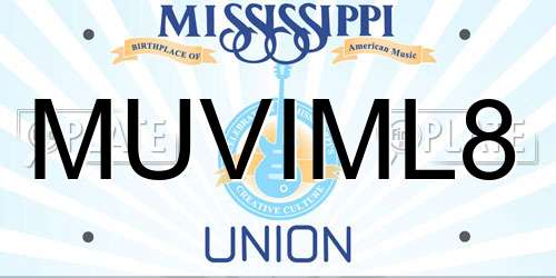 MUVIML8 Mississippi License Plate