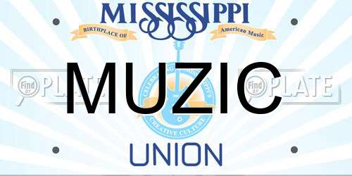 MUZIC Mississippi License Plate