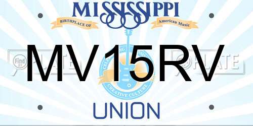 MV15RV Mississippi License Plate