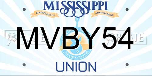 MVBY54 Mississippi License Plate