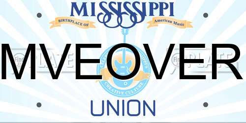 MVEOVER Mississippi License Plate