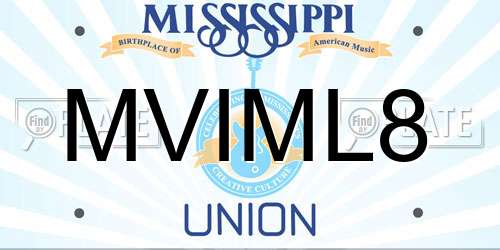 MVIML8 Mississippi License Plate