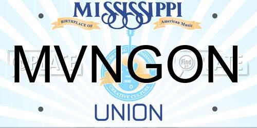 MVNGON Mississippi License Plate
