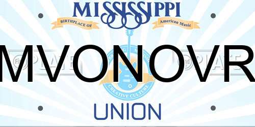 MVONOVR Mississippi License Plate