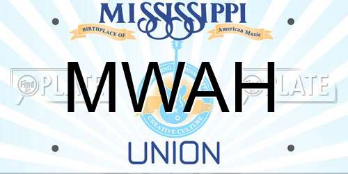 MWAH Mississippi License Plate