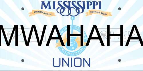 MWAHAHA Mississippi License Plate