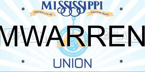 MWARREN Mississippi License Plate