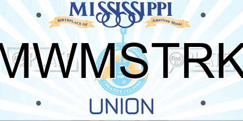 MWMSTRK Mississippi License Plate
