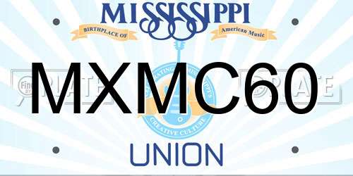 MXMC60 Mississippi License Plate