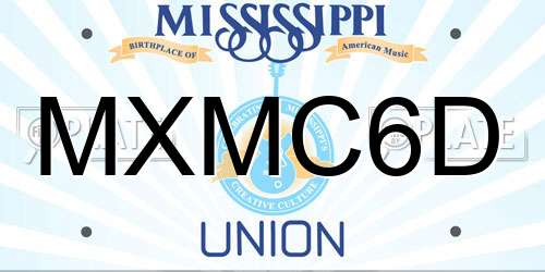 MXMC6D Mississippi License Plate