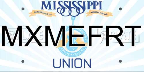 MXMEFRT Mississippi License Plate
