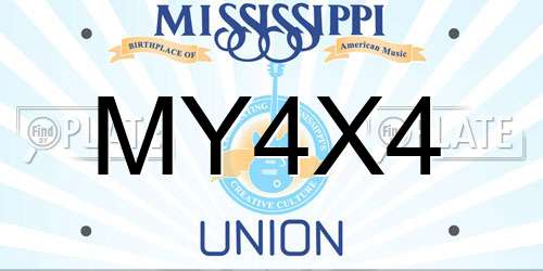 MY4X4 Mississippi License Plate