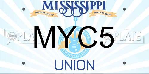 MYC5 Mississippi License Plate