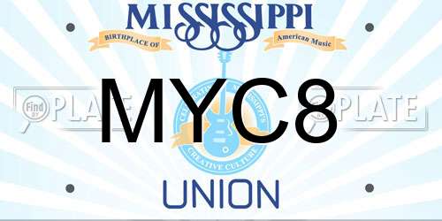 MYC8 Mississippi License Plate