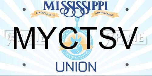 MYCTSV Mississippi License Plate