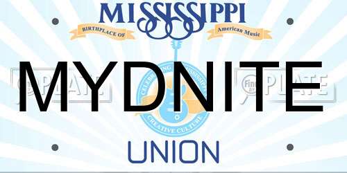 MYDNITE Mississippi License Plate