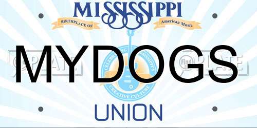 MYDOGS Mississippi License Plate