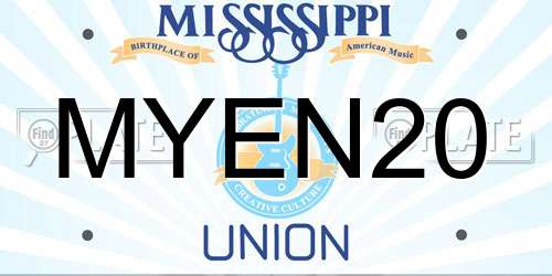 MYEN20 Mississippi License Plate