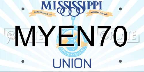 MYEN70 Mississippi License Plate