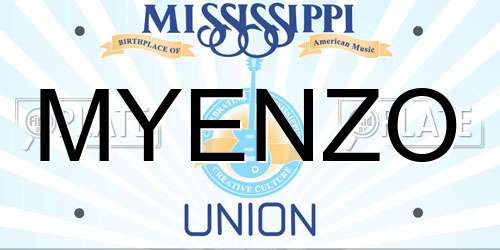 MYENZO Mississippi License Plate