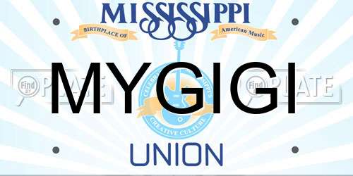 MYGIGI Mississippi License Plate