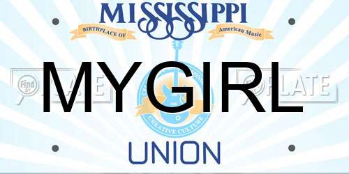 MYGIRL Mississippi License Plate