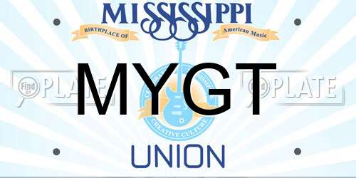 MYGT Mississippi License Plate