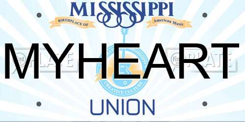 MYHEART Mississippi License Plate