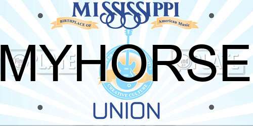 MYHORSE Mississippi License Plate