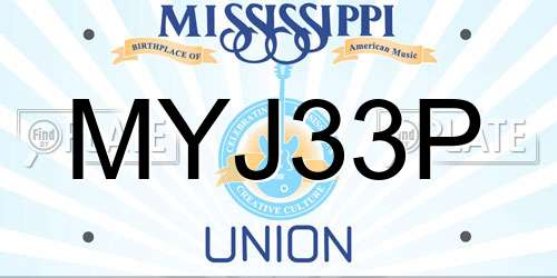 MYJ33P Mississippi License Plate