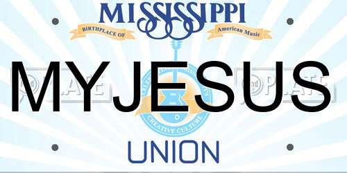 MYJESUS Mississippi License Plate