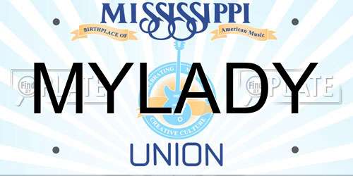 MYLADY Mississippi License Plate