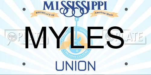 MYLES Mississippi License Plate