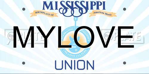 MYLOVE Mississippi License Plate