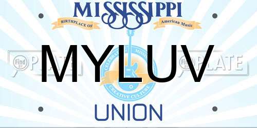 MYLUV Mississippi License Plate