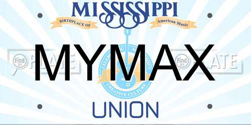MYMAX Mississippi License Plate