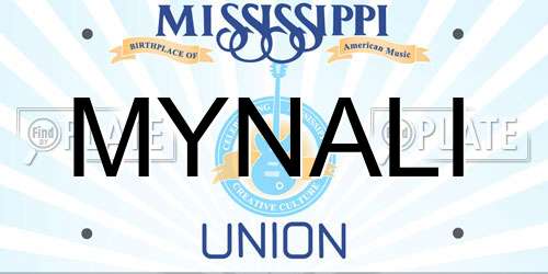 MYNALI Mississippi License Plate