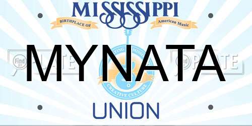 MYNATA Mississippi License Plate