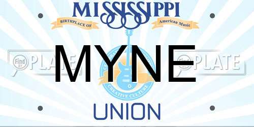 MYNE Mississippi License Plate