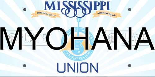 MYOHANA Mississippi License Plate