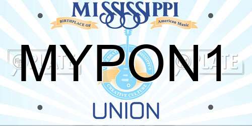 MYPON1 Mississippi License Plate
